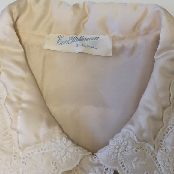 Ensemble Chemise De Nuit Vintage Eve Stillman - Manches Papillon, Dentelle Blanche - Taille S - Occasion Très Bon État